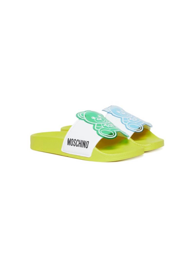 Moschino Kids Teddy Bear slides - White von Moschino Kids