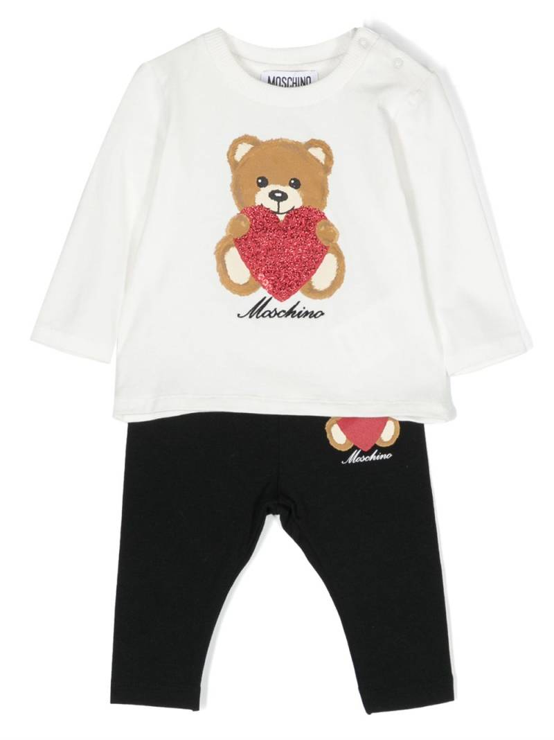 Moschino Kids Teddy Bear stretch-cotton tracksuit - Black von Moschino Kids