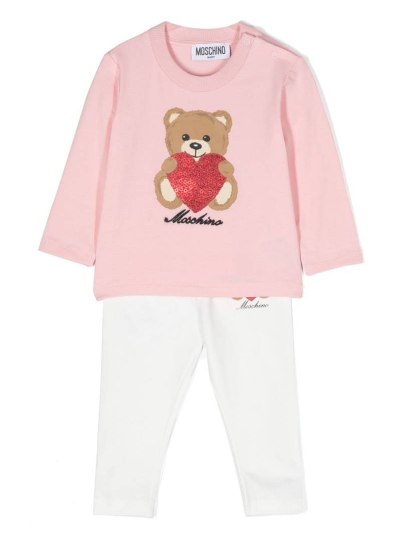 Moschino Kids Teddy Bear stretch-cotton tracksuit - Pink von Moschino Kids