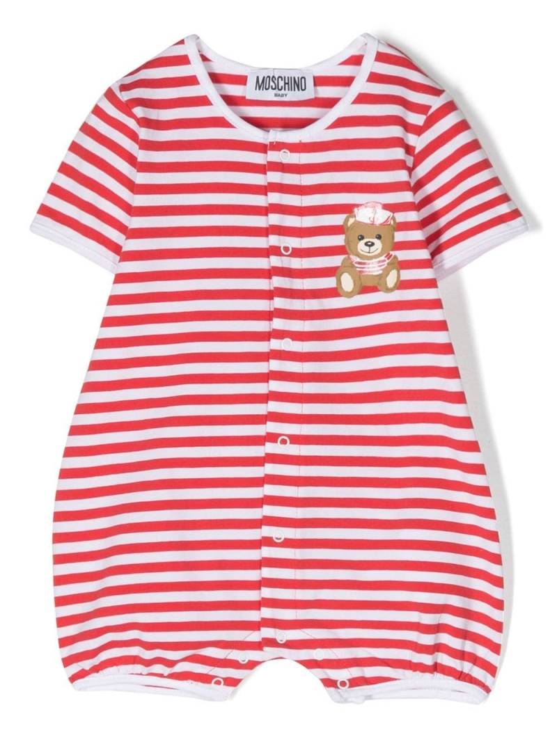 Moschino Kids Teddy Bear striped shorties - Red von Moschino Kids