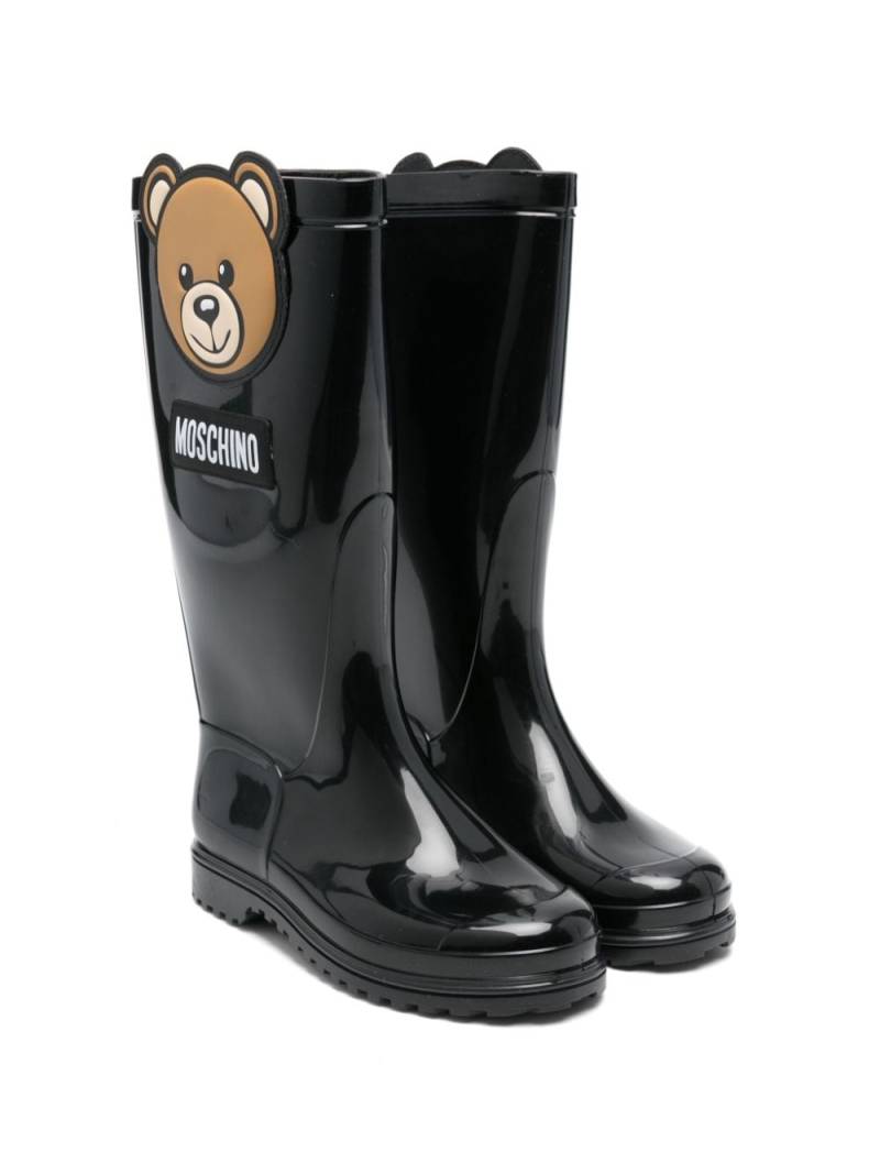 Moschino Kids Teddy Bear wellies - Black von Moschino Kids