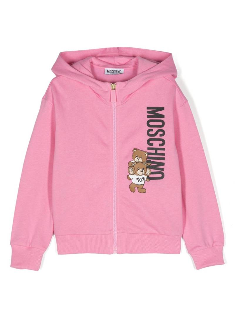 Moschino Kids Teddy Bear zip-up hoodie - Pink von Moschino Kids