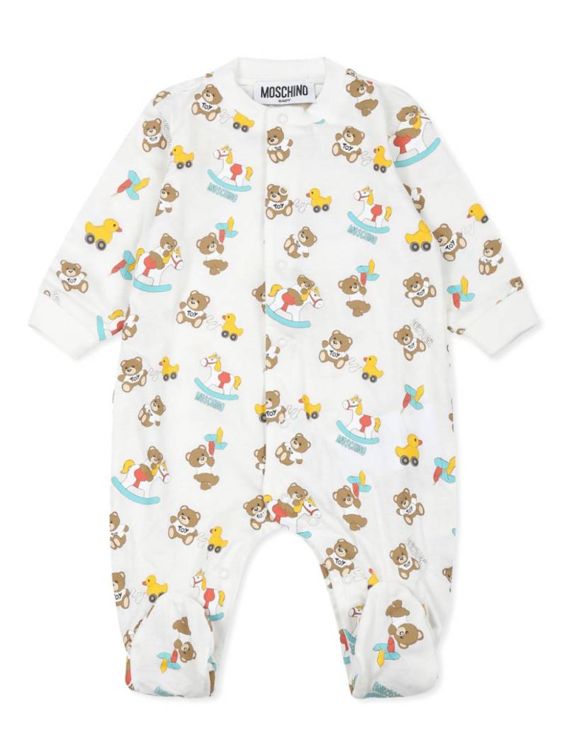 Moschino Kids Teddy babygrow - White von Moschino Kids