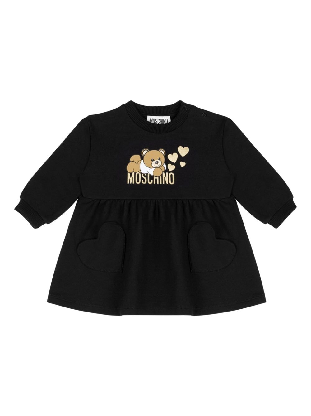 Moschino Kids Teddy bear-print dress - Black von Moschino Kids