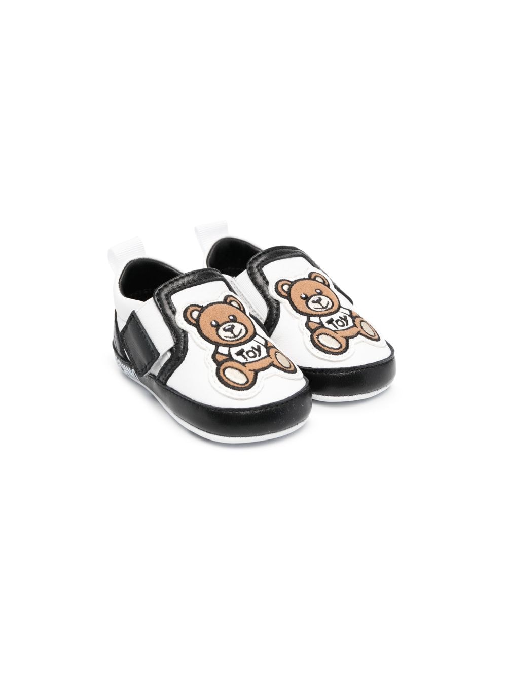 Moschino Kids Teddy bear touch-strap leather sneakers - White von Moschino Kids