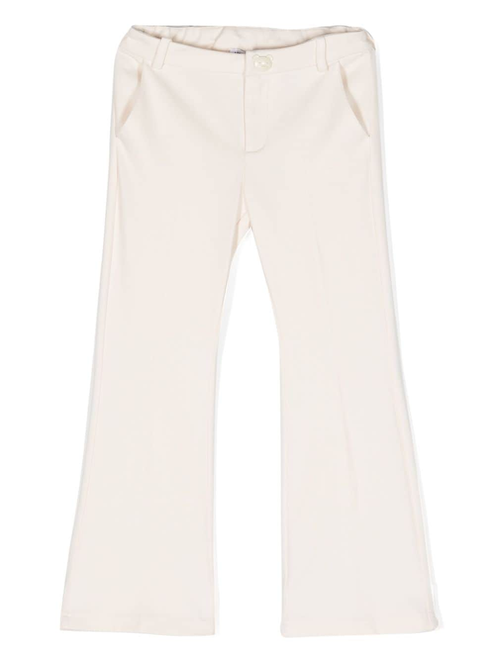 Moschino Kids Teddy-button logo-embroidery pants - Neutrals von Moschino Kids