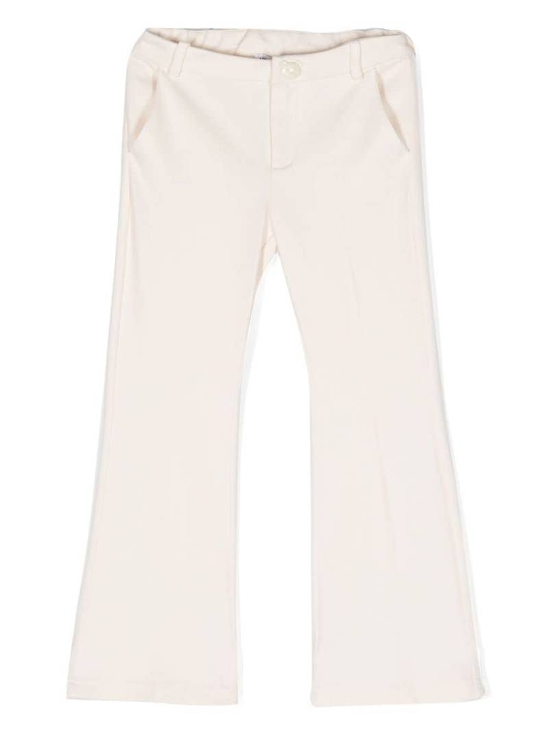 Moschino Kids Teddy-button logo-embroidery pants - Neutrals von Moschino Kids