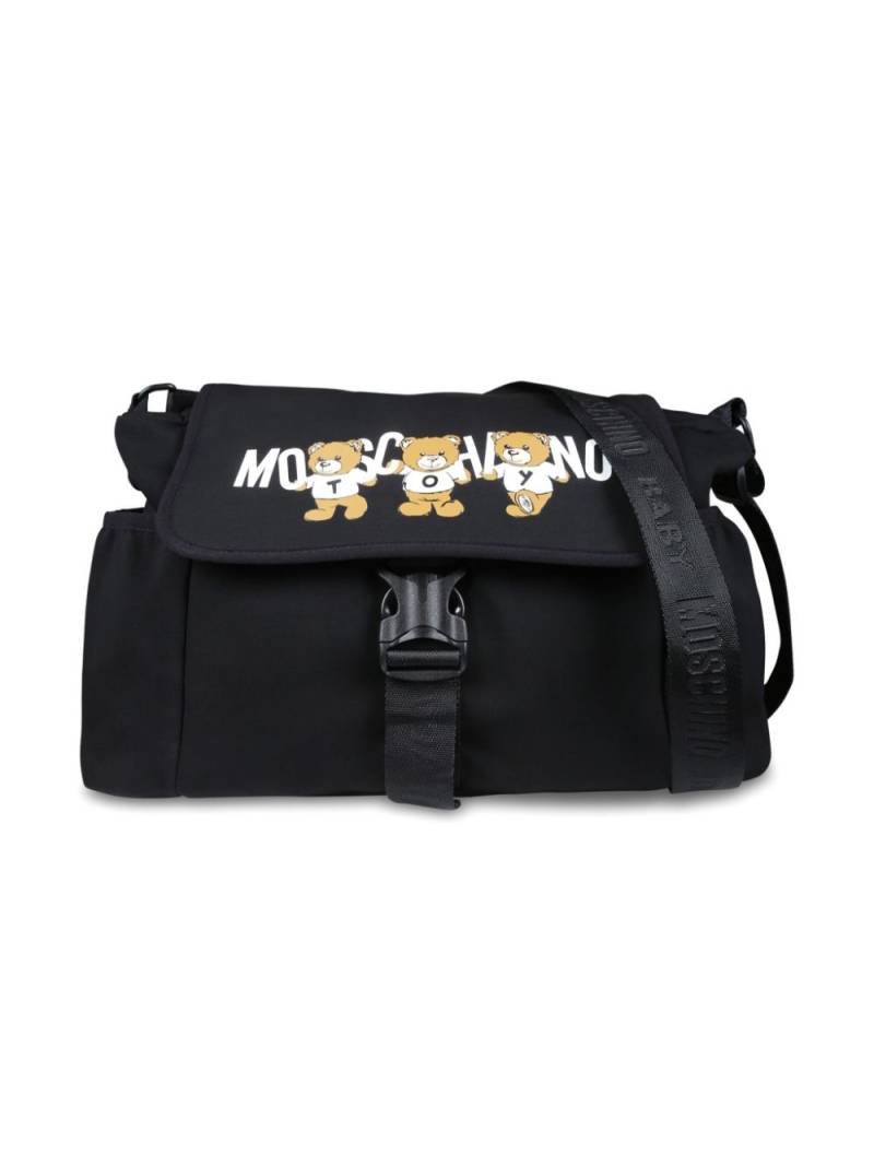 Moschino Kids Teddy-logo changing bag - Black von Moschino Kids