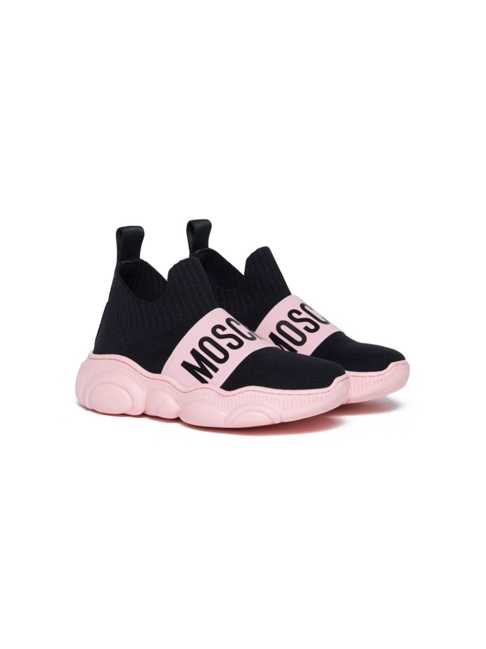 Moschino Kids Teddy logo-print sock sneakers - Black von Moschino Kids