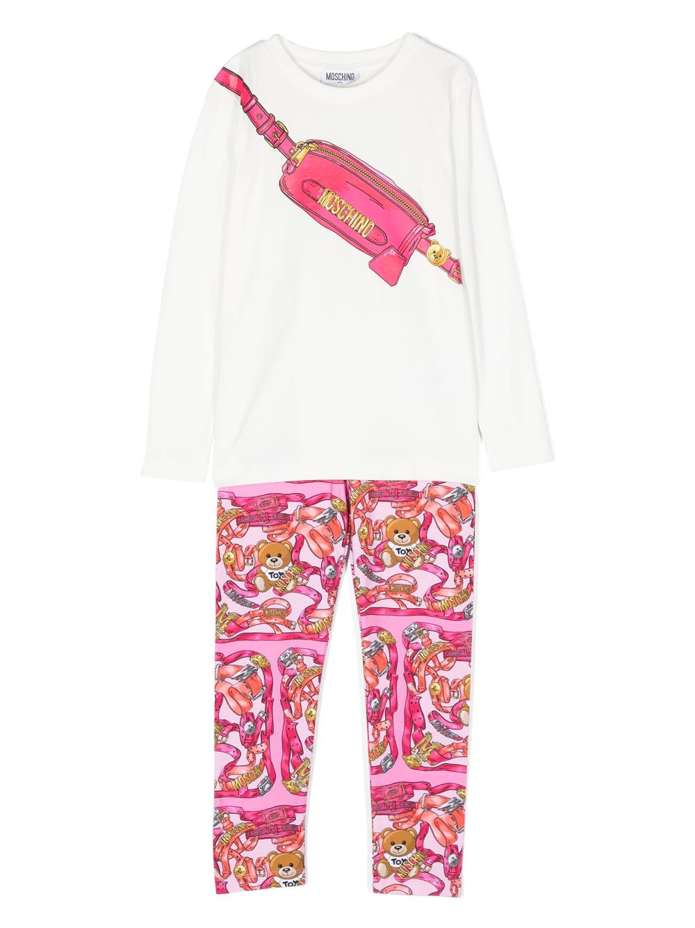 Moschino Kids Teddy-print leggings - White von Moschino Kids