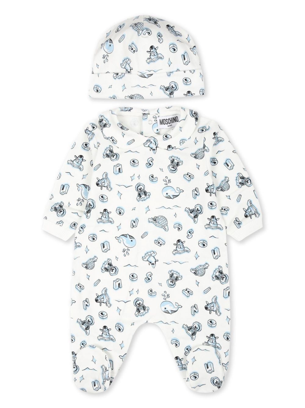 Moschino Kids all-over logo print babygrow set (set of two) - White von Moschino Kids