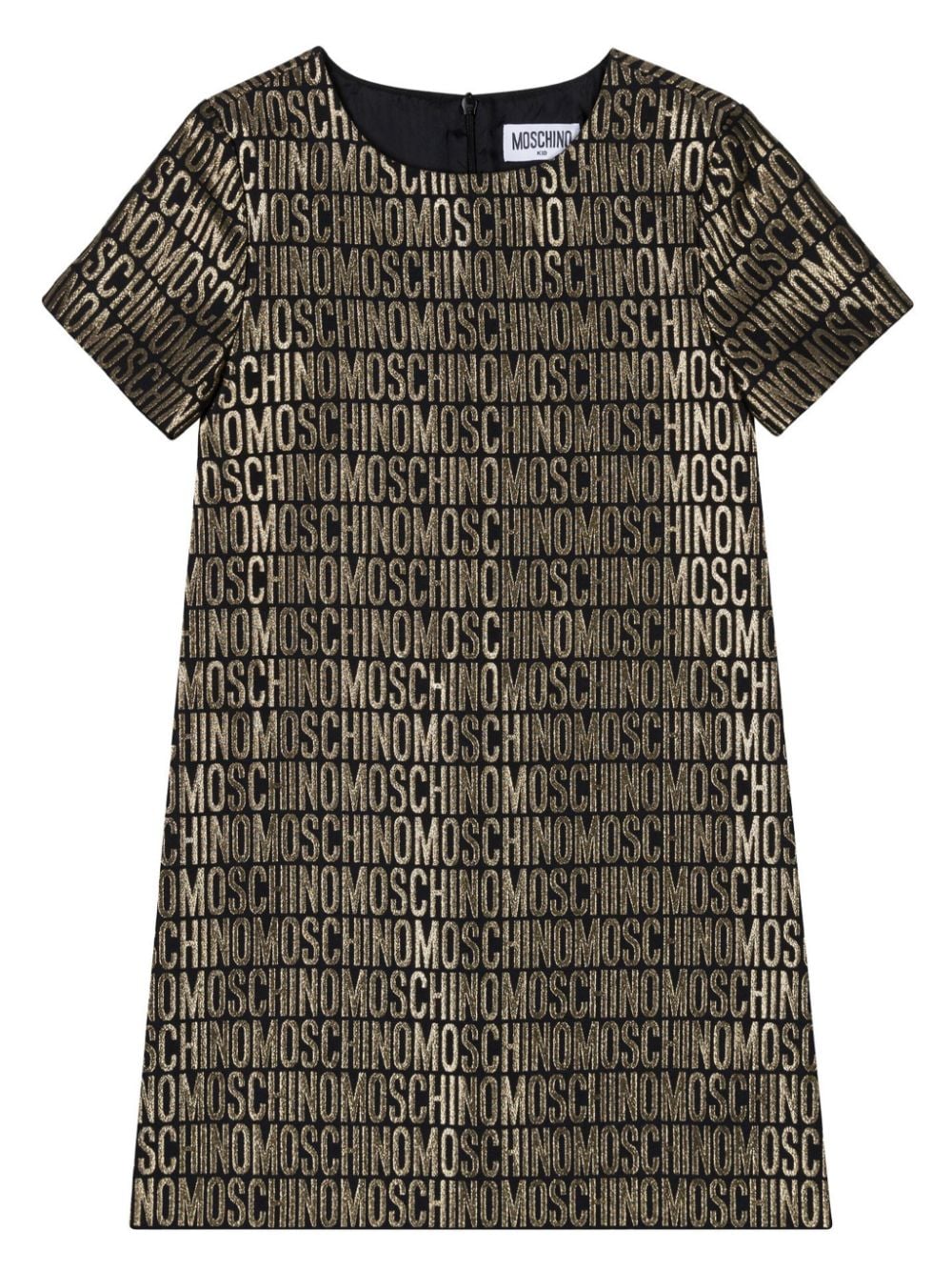 Moschino Kids all over logo print dress - Gold von Moschino Kids