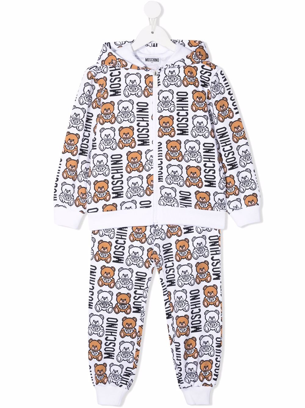 Moschino Kids all-over logo print tracksuit set - White von Moschino Kids