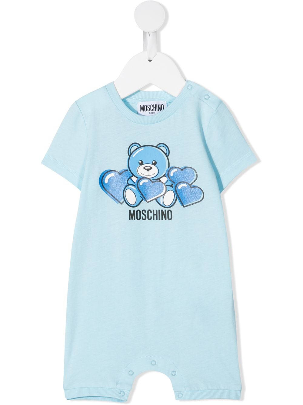 Moschino Kids bear-motif cotton romper - Blue von Moschino Kids