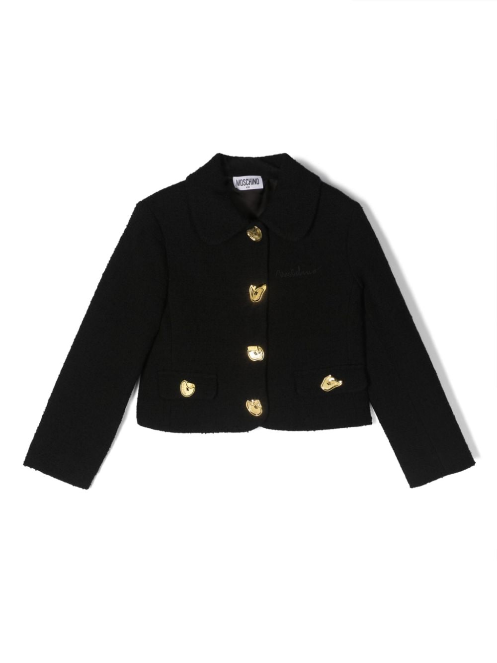 Moschino Kids cropped wool-blend tailored jacket - Black von Moschino Kids