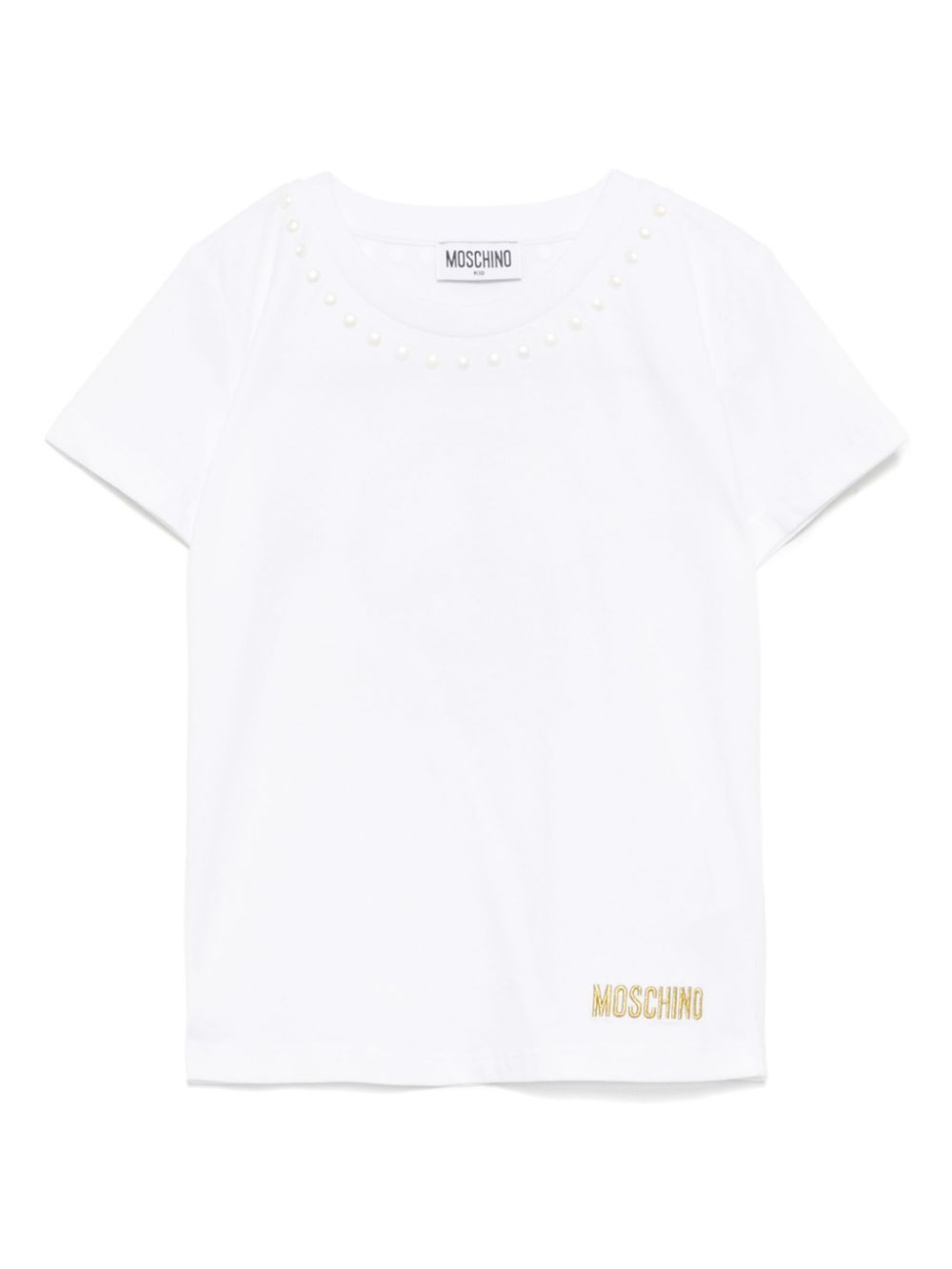 Moschino Kids crystal embellishment T-shirt - White von Moschino Kids