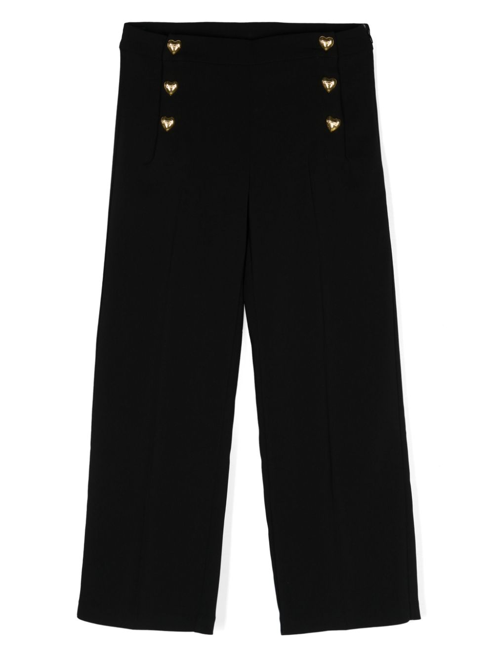 Moschino Kids decorative-buttons straight trousers - Black von Moschino Kids