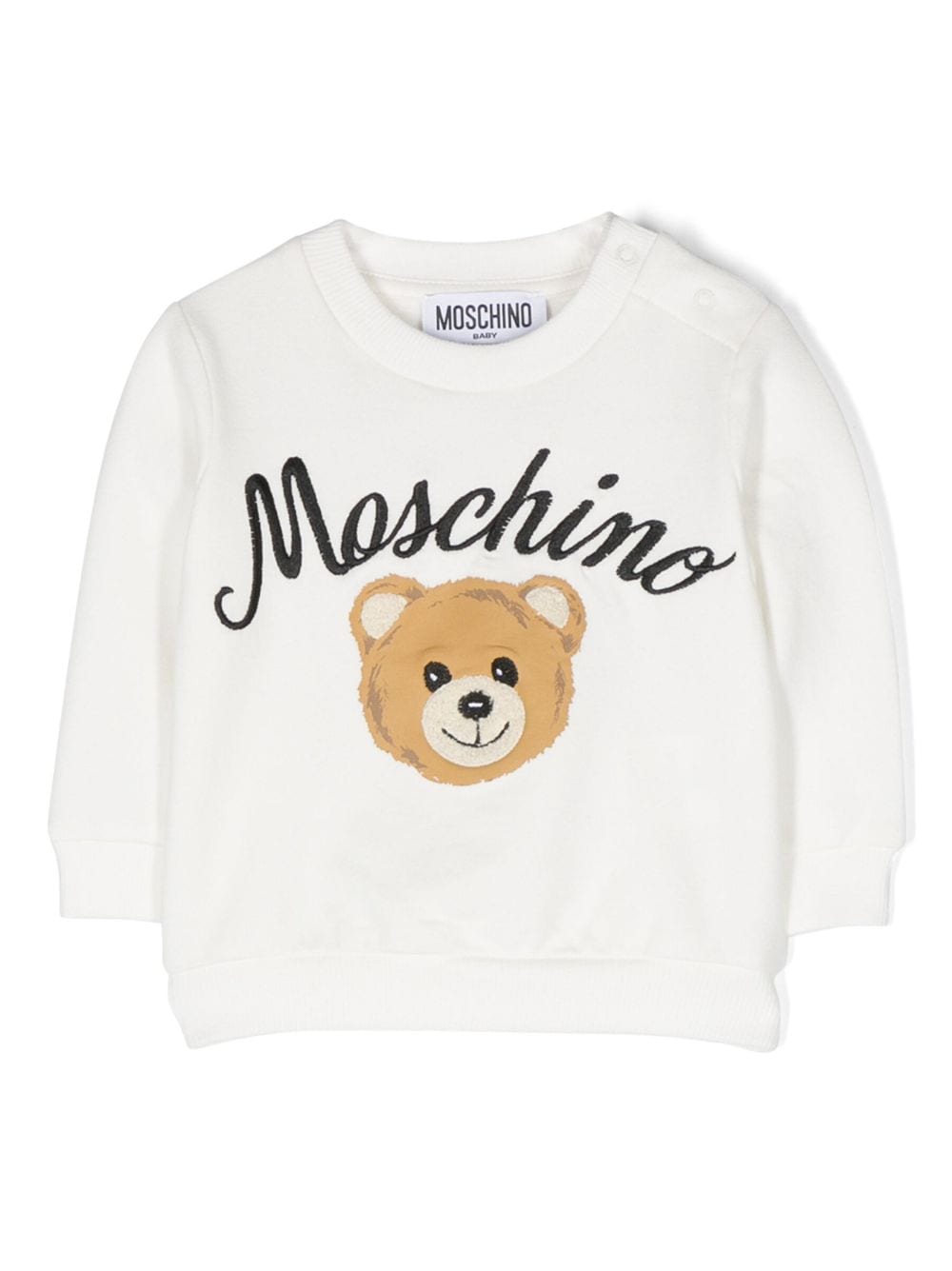 Moschino Kids embroidered-logo cotton sweatshirt - White von Moschino Kids