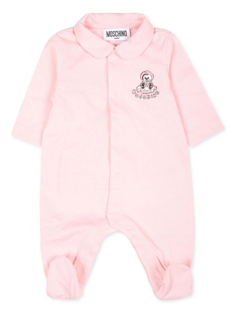 Moschino Kids eskimo teddy bear print babygrow - Pink von Moschino Kids