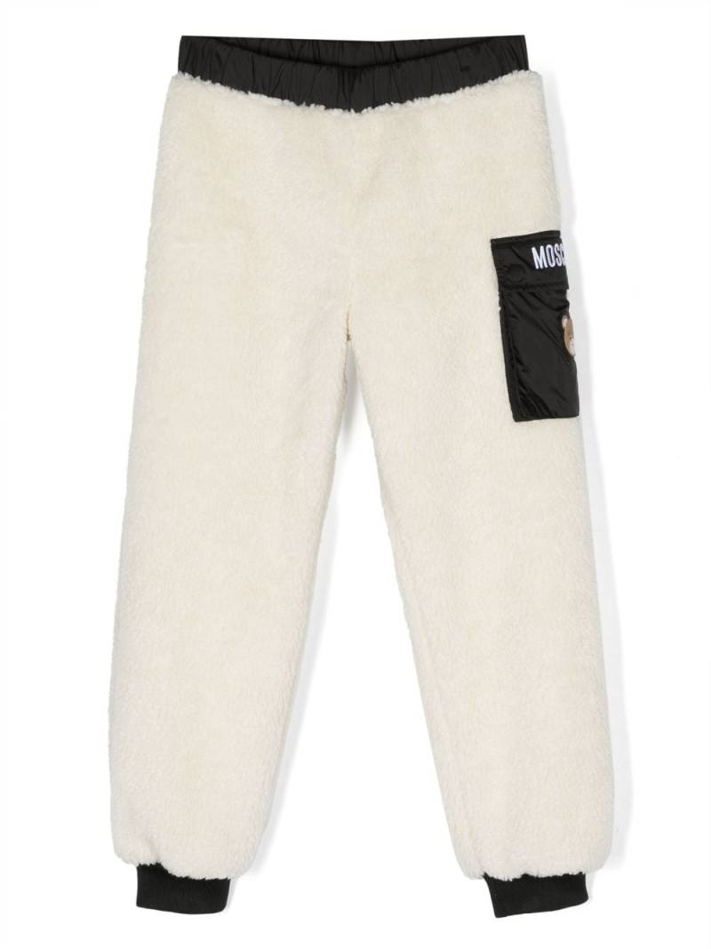 Moschino Kids faux-fur track pants - White von Moschino Kids