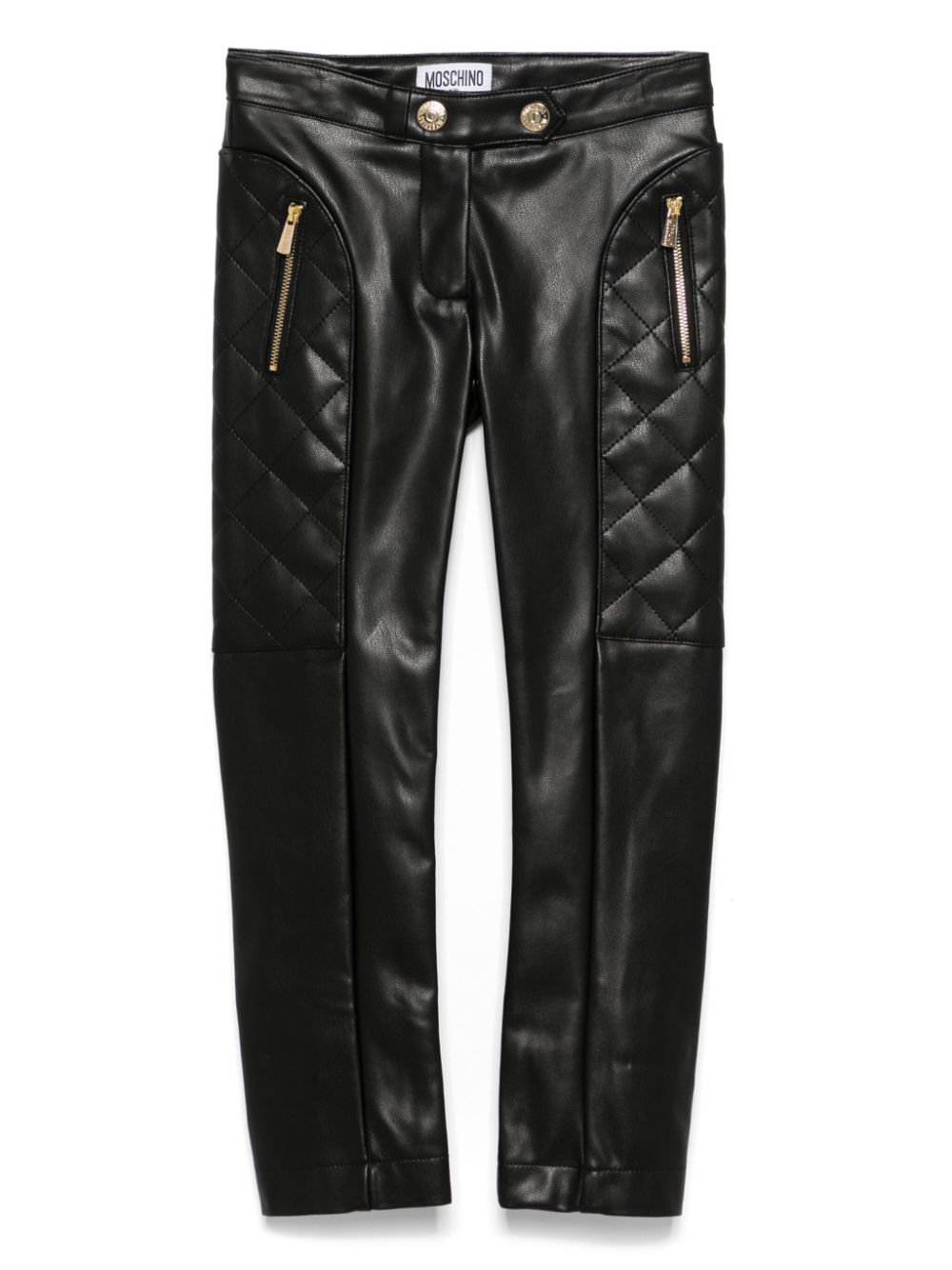 Moschino Kids faux-leather trousers - Black von Moschino Kids