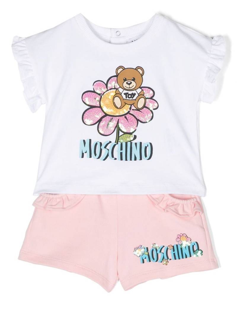 Moschino Kids flower-teddy tracksuit - White von Moschino Kids