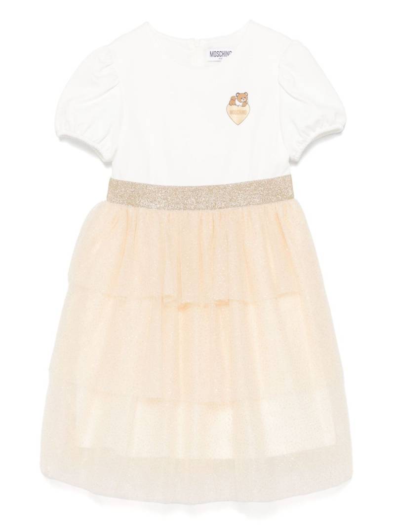 Moschino Kids glitter-detailing dress - White von Moschino Kids