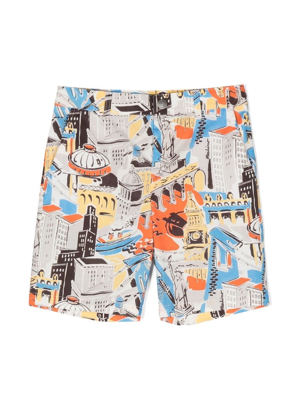 Moschino Kids graphic-print Bermuda shorts - Neutrals von Moschino Kids