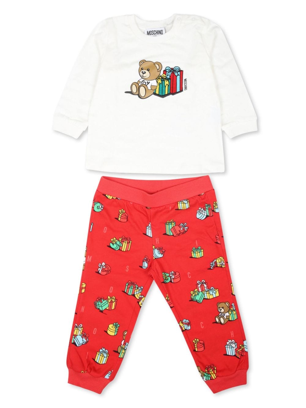 Moschino Kids graphic print cotton pajama set - Red von Moschino Kids