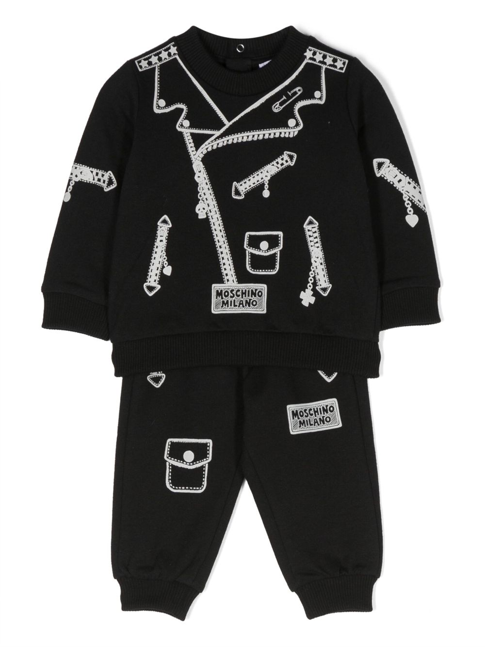 Moschino Kids graphic-print jersey-fleece set - Black von Moschino Kids