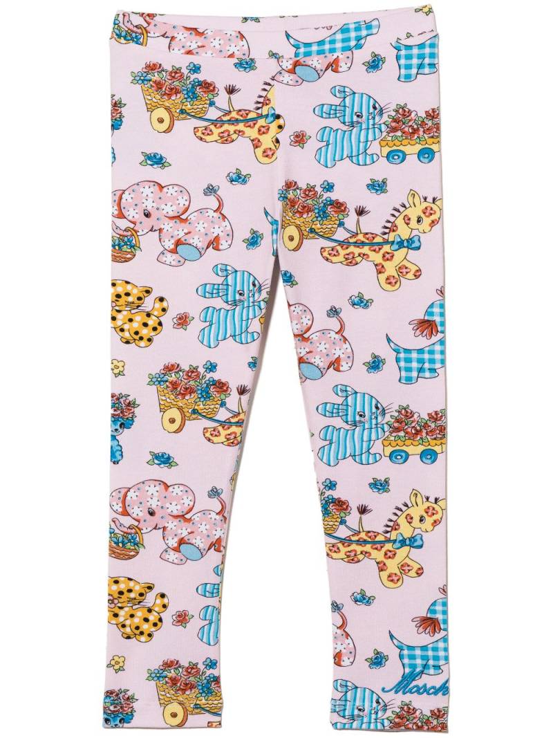 Moschino Kids graphic-print leggings - Pink von Moschino Kids