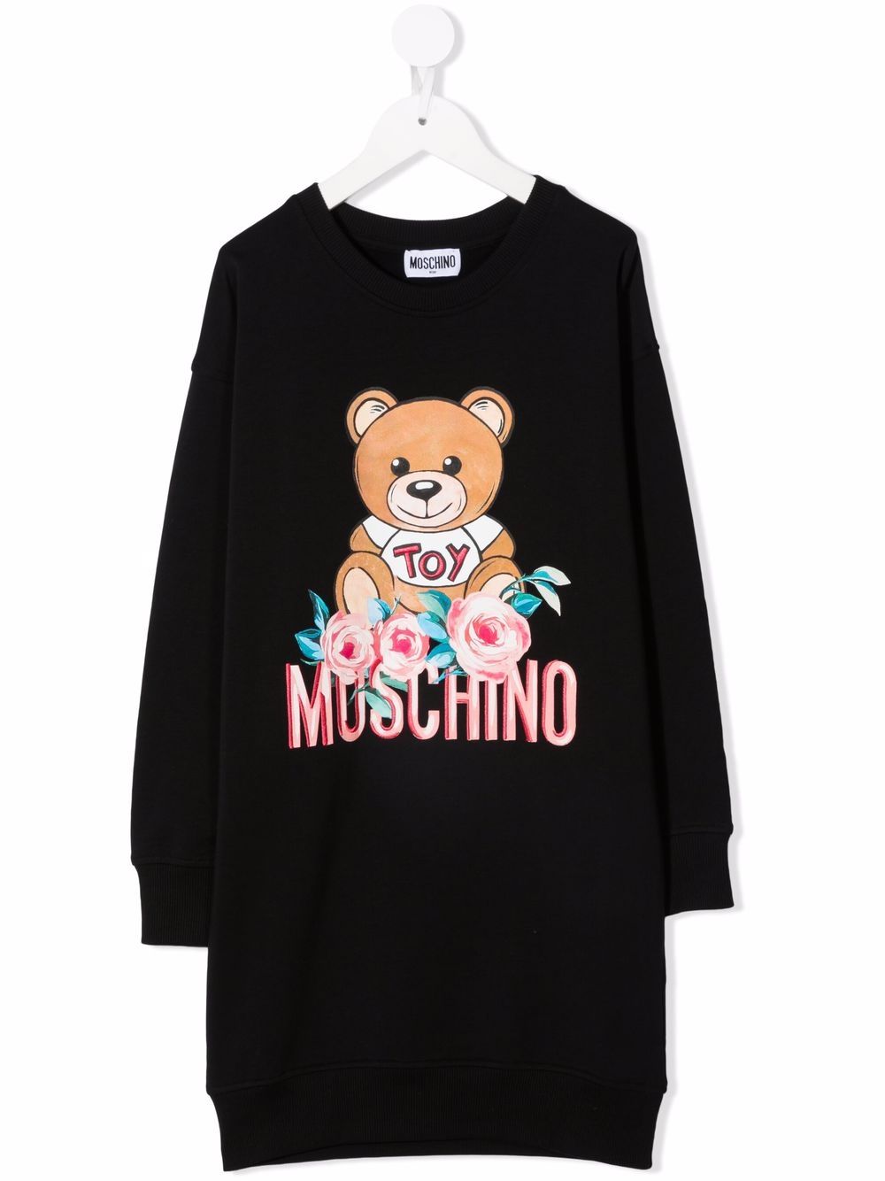 Moschino Kids graphic-print long-sleeve sweater dress - Black von Moschino Kids