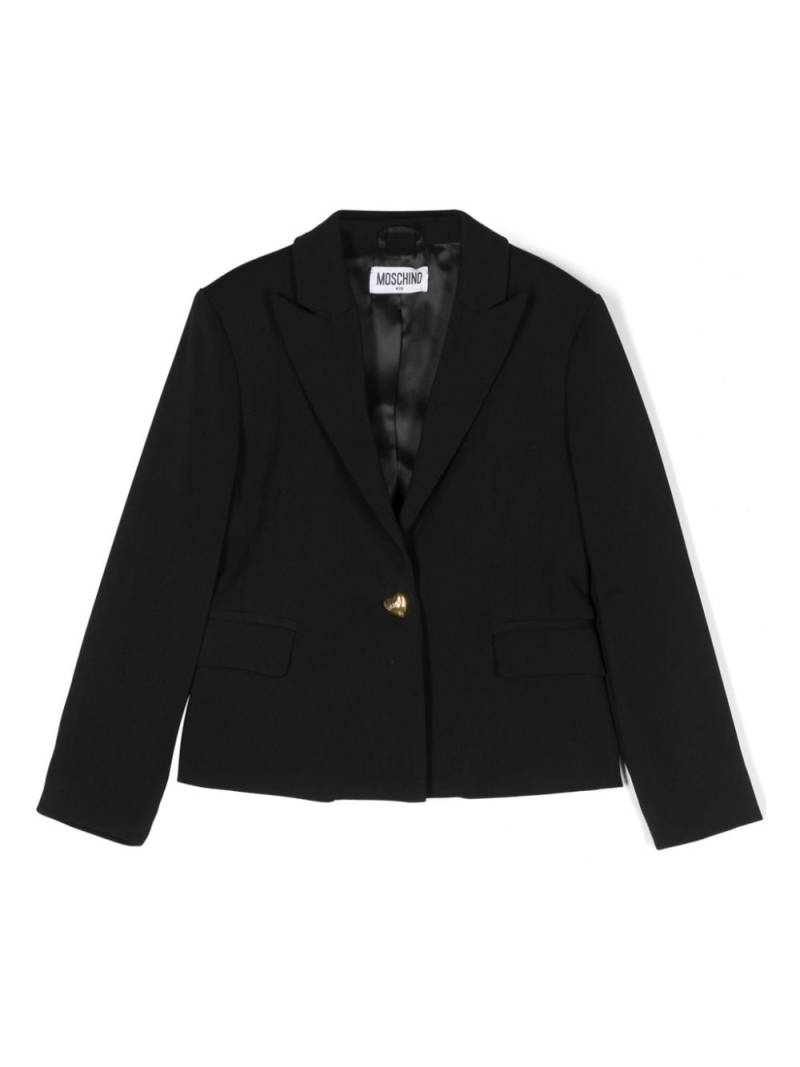 Moschino Kids heart-button single-breasted blazer - Black von Moschino Kids