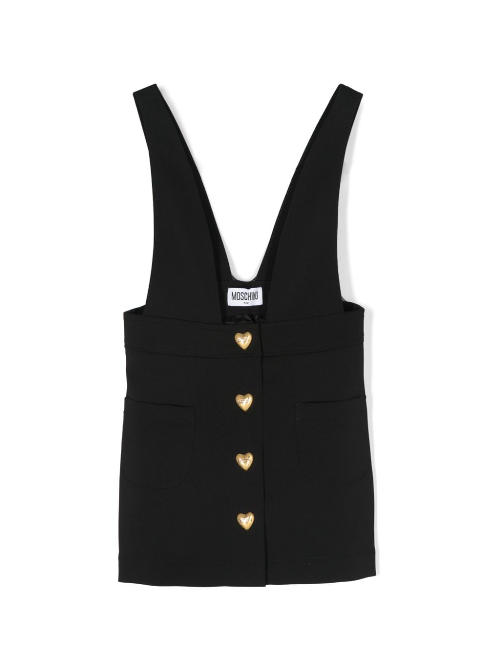 Moschino Kids heart-buttons skirt dungarees - Black von Moschino Kids