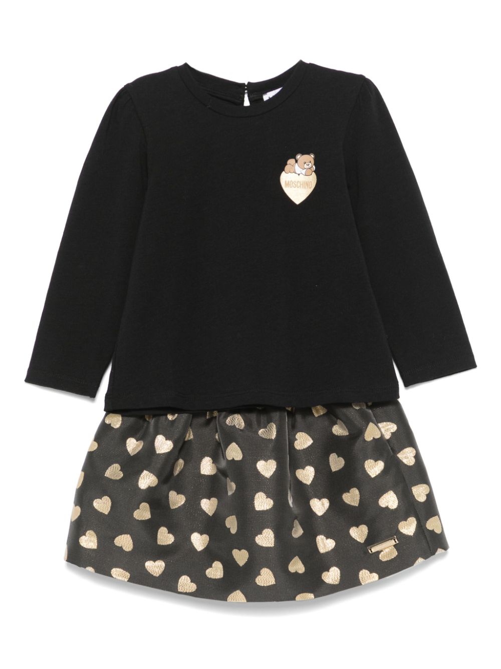 Moschino Kids heart-embroidered skirt set - Black von Moschino Kids