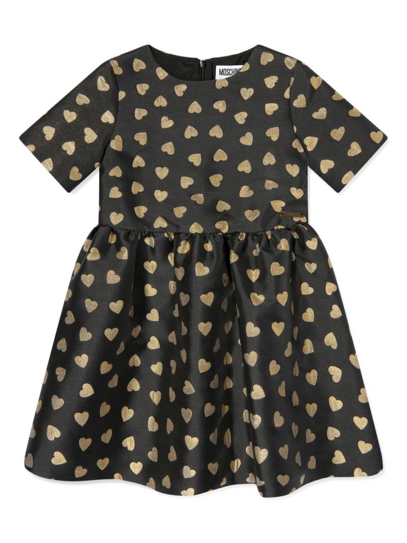 Moschino Kids heart-jacquard dress - Black von Moschino Kids