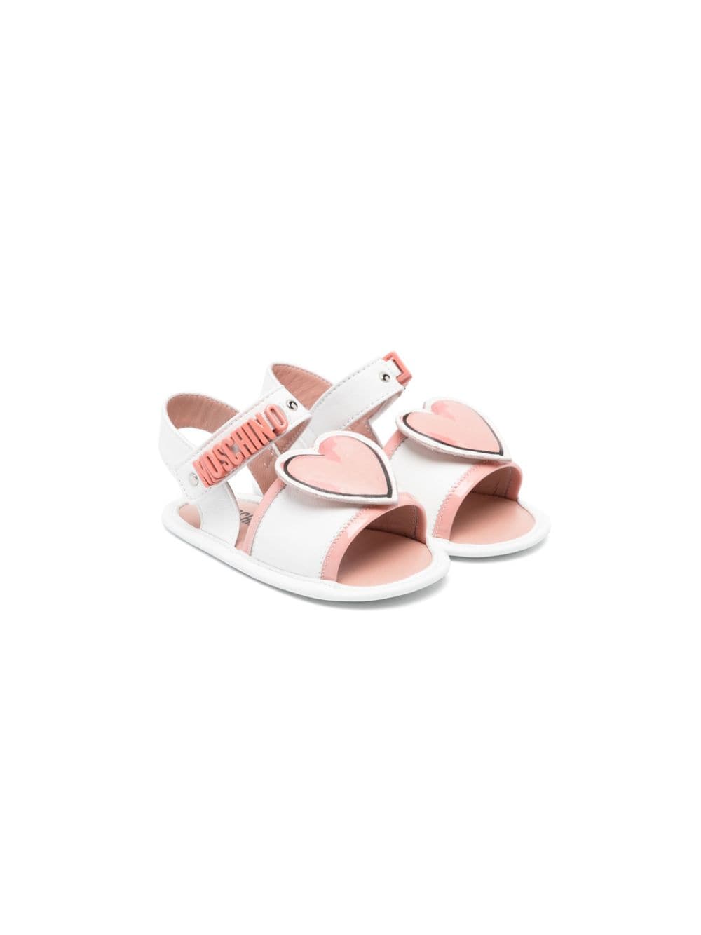 Moschino Kids heart-patch leather sandals - White von Moschino Kids