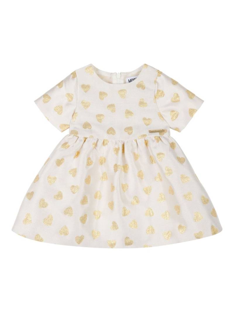 Moschino Kids heart-print dress - Neutrals von Moschino Kids