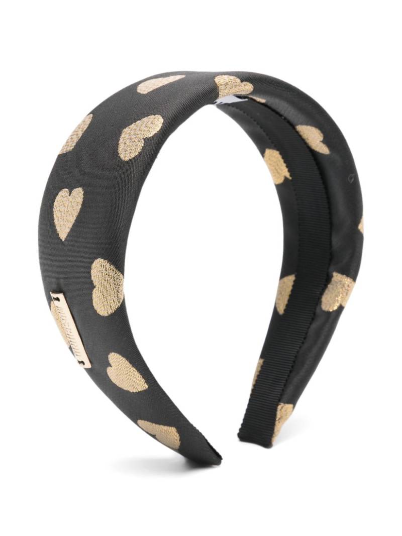 Moschino Kids heart-print headband - Black von Moschino Kids