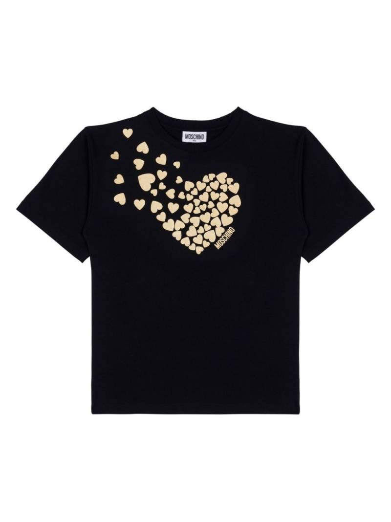 Moschino Kids heart-print t-shirt - Black von Moschino Kids