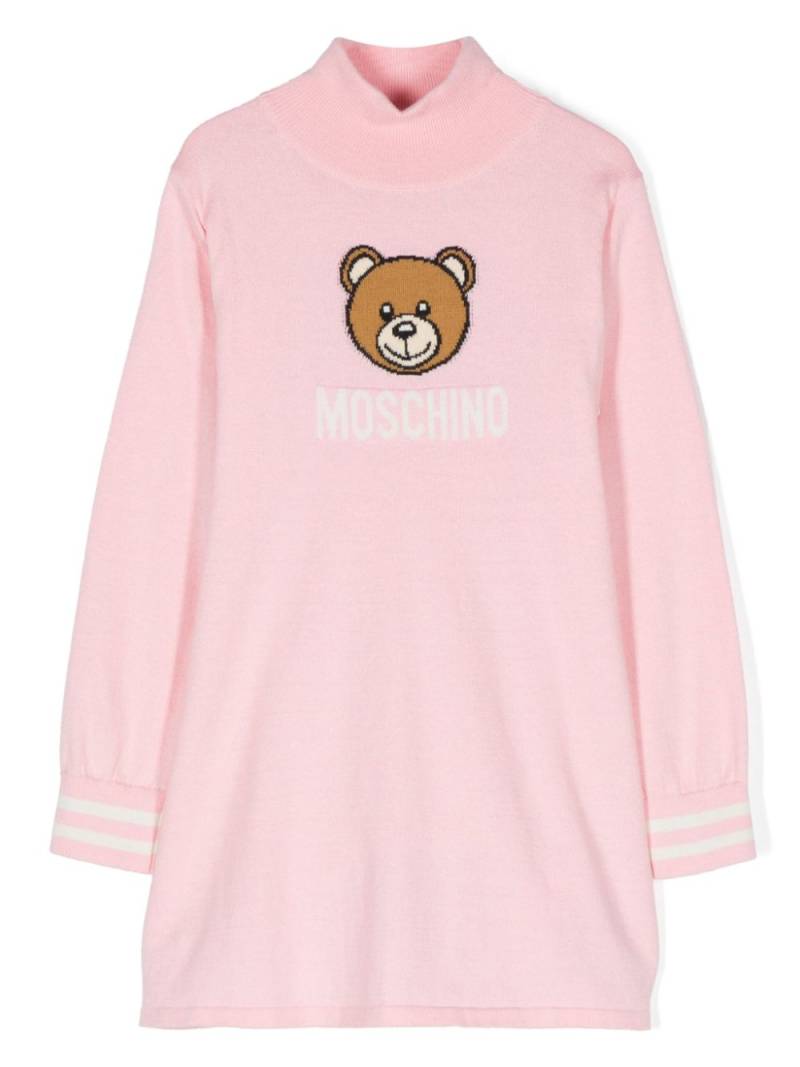 Moschino Kids intarsia-knit logo dress - Pink von Moschino Kids