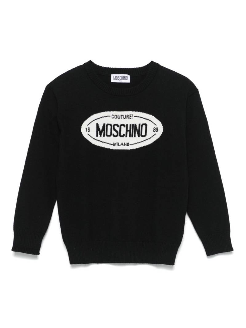 Moschino Kids intarsia-logo sweater - Black von Moschino Kids