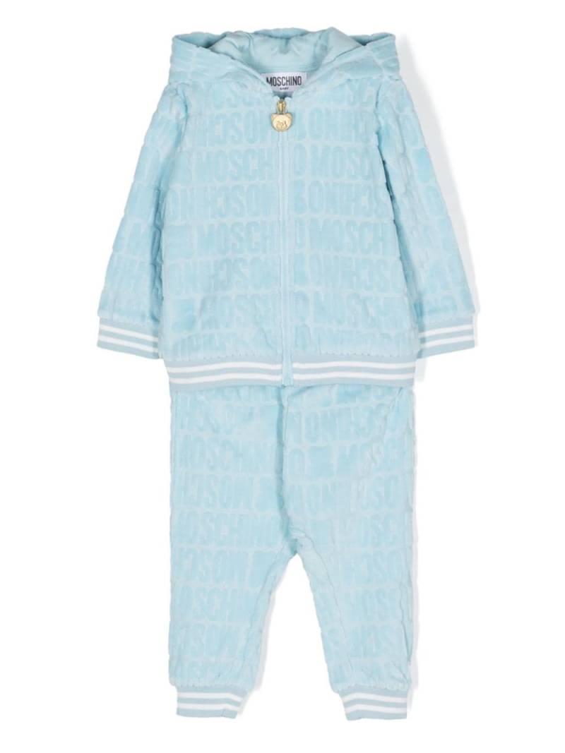 Moschino Kids jacquard logo-motif chenille tracksuit - Blue von Moschino Kids