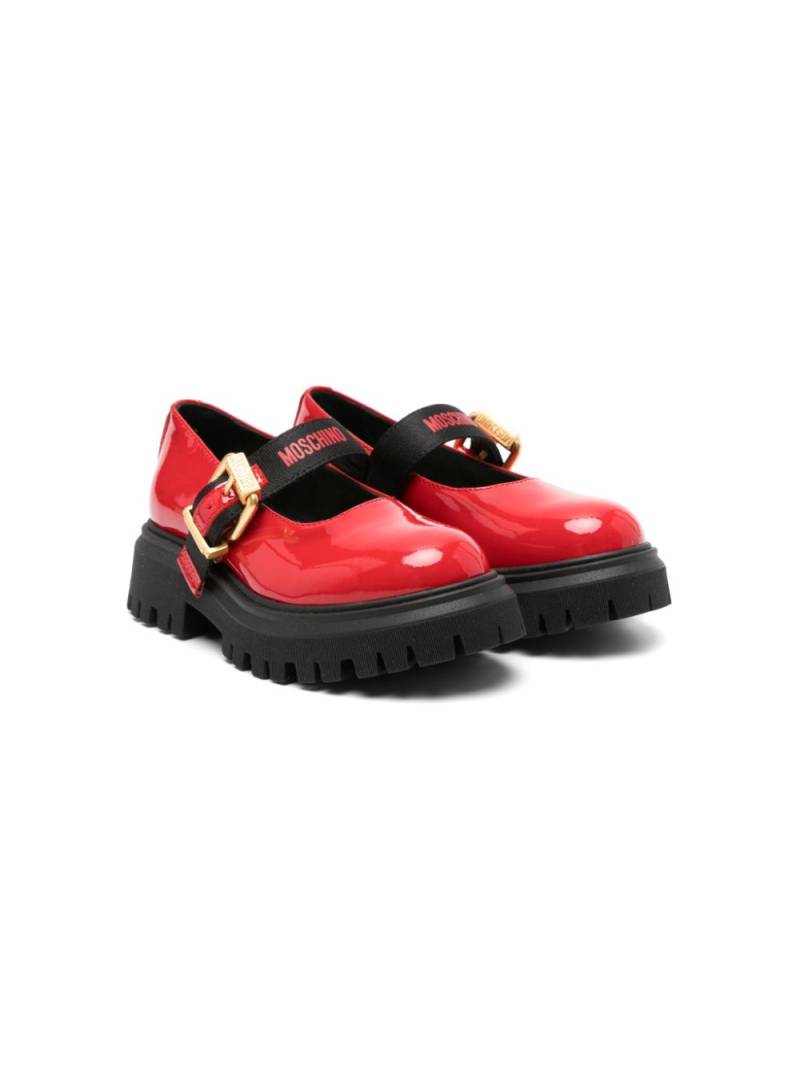 Moschino Kids leather Mary Jane ballerinas - Red von Moschino Kids