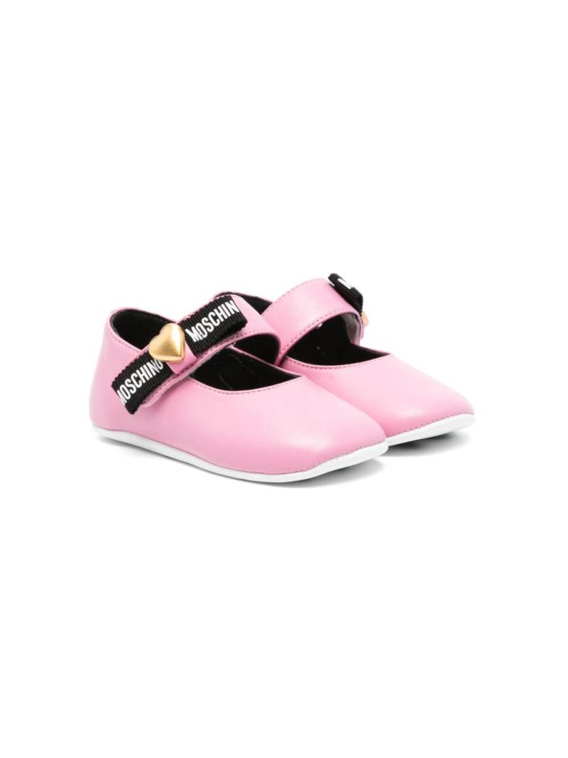 Moschino Kids leather ballerinas - Pink von Moschino Kids