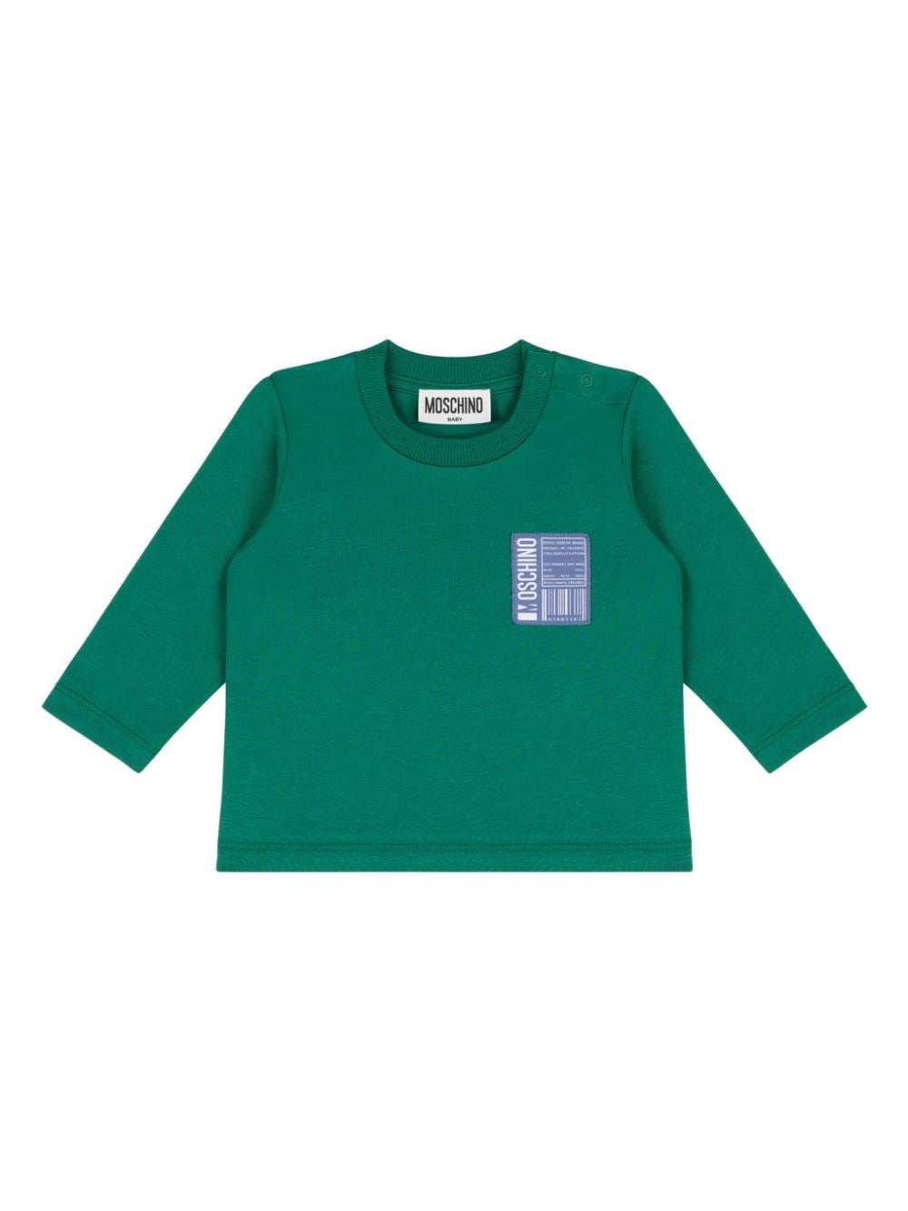 Moschino Kids logo-appliqué cotton sweatshirt - Green von Moschino Kids