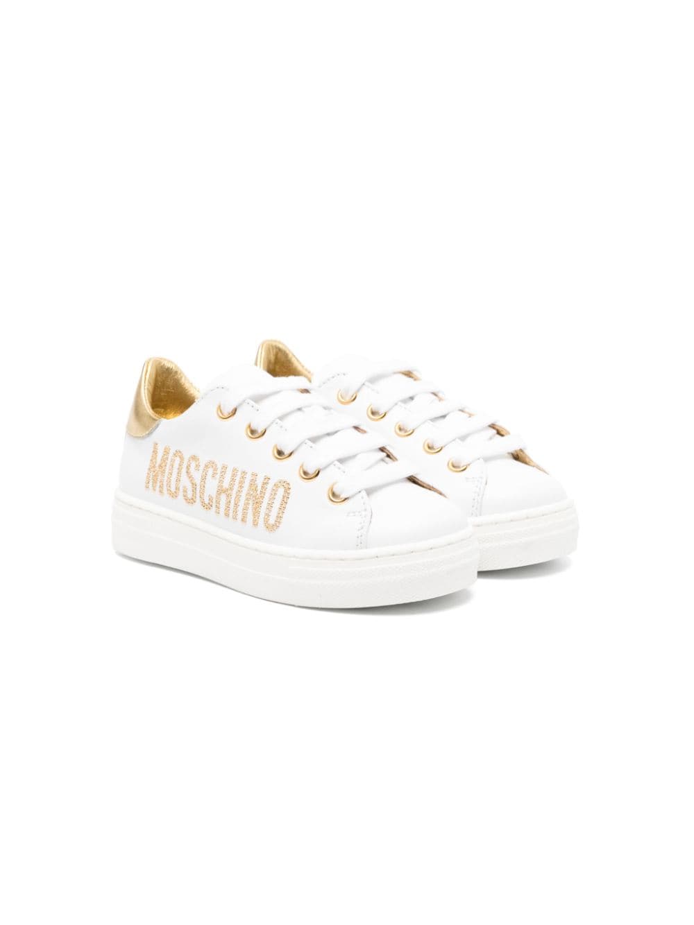 Moschino Kids logo-embellished sneakers - White von Moschino Kids