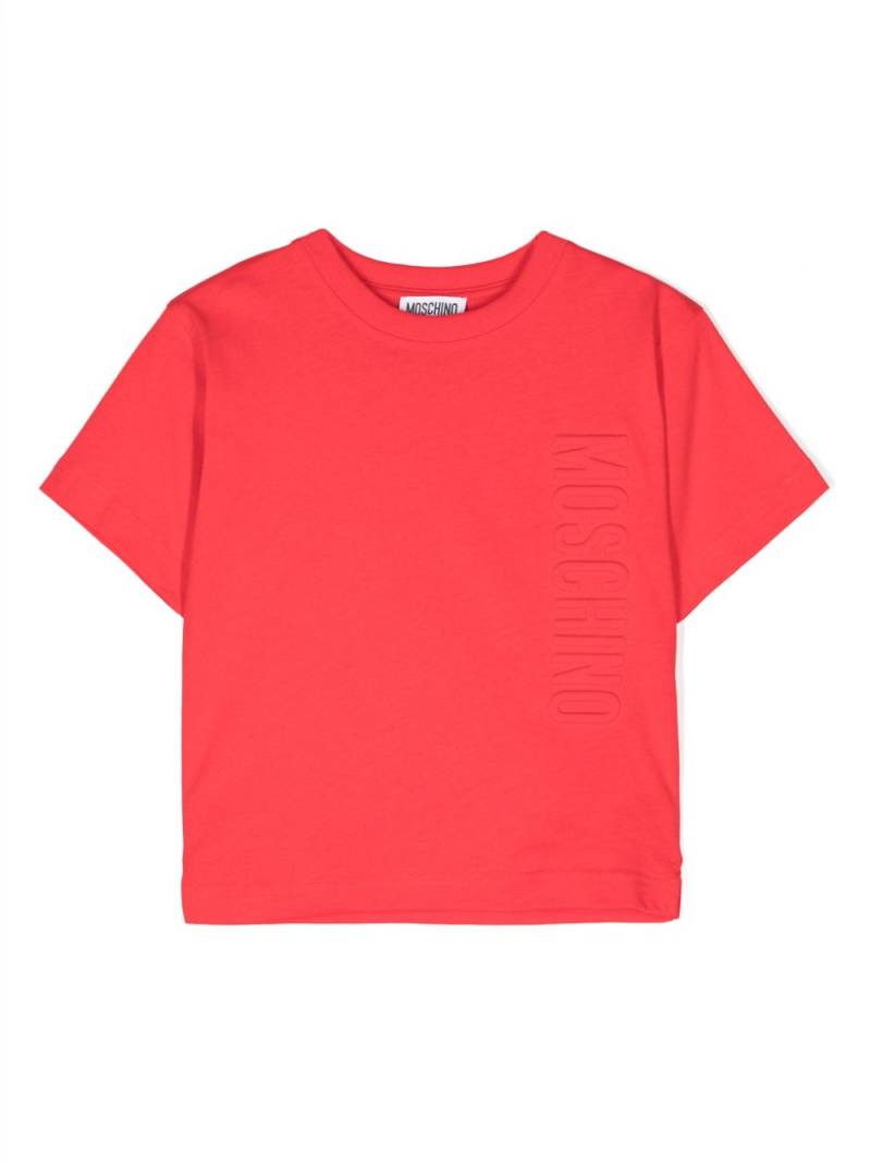 Moschino Kids logo-embossed cotton T-shirt - Red von Moschino Kids