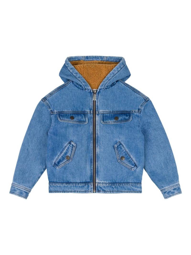 Moschino Kids logo-embossed denim jacket - Blue von Moschino Kids