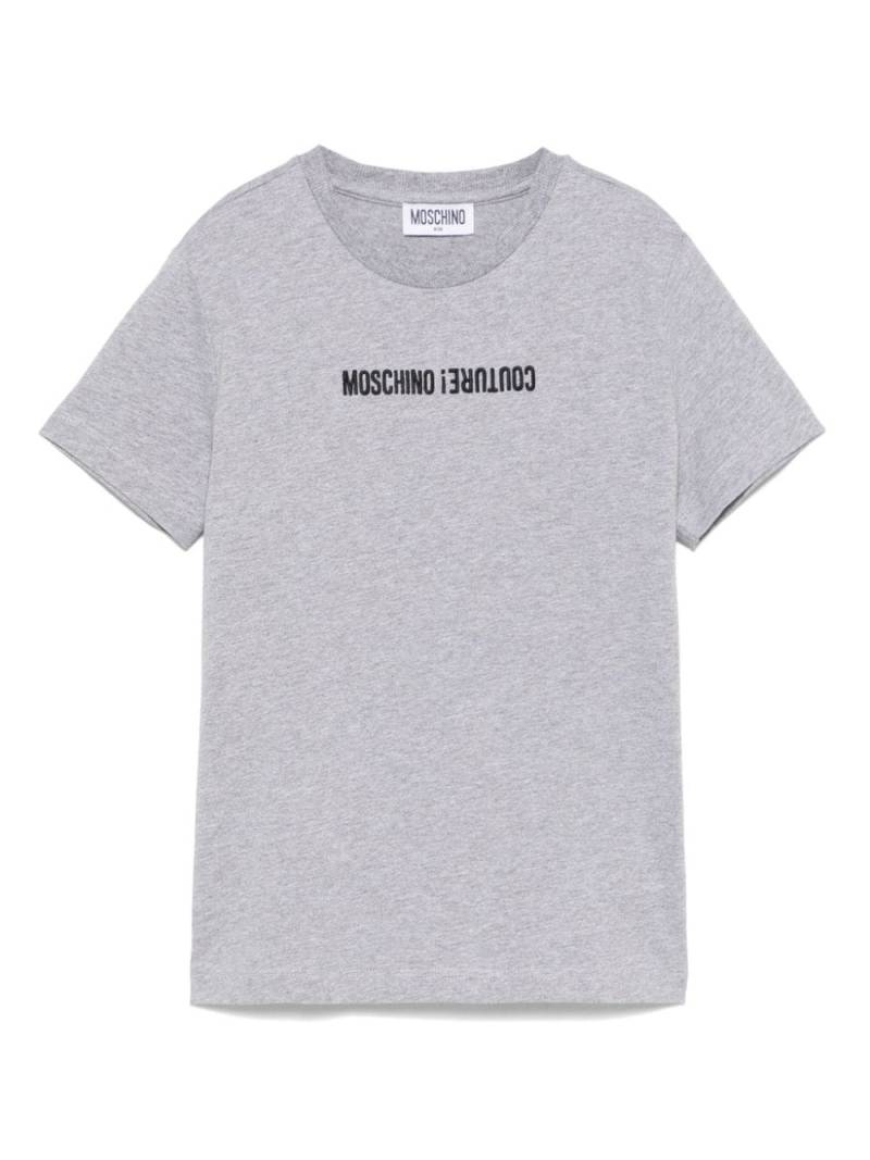 Moschino Kids logo-embroidered T-shirt - Grey von Moschino Kids